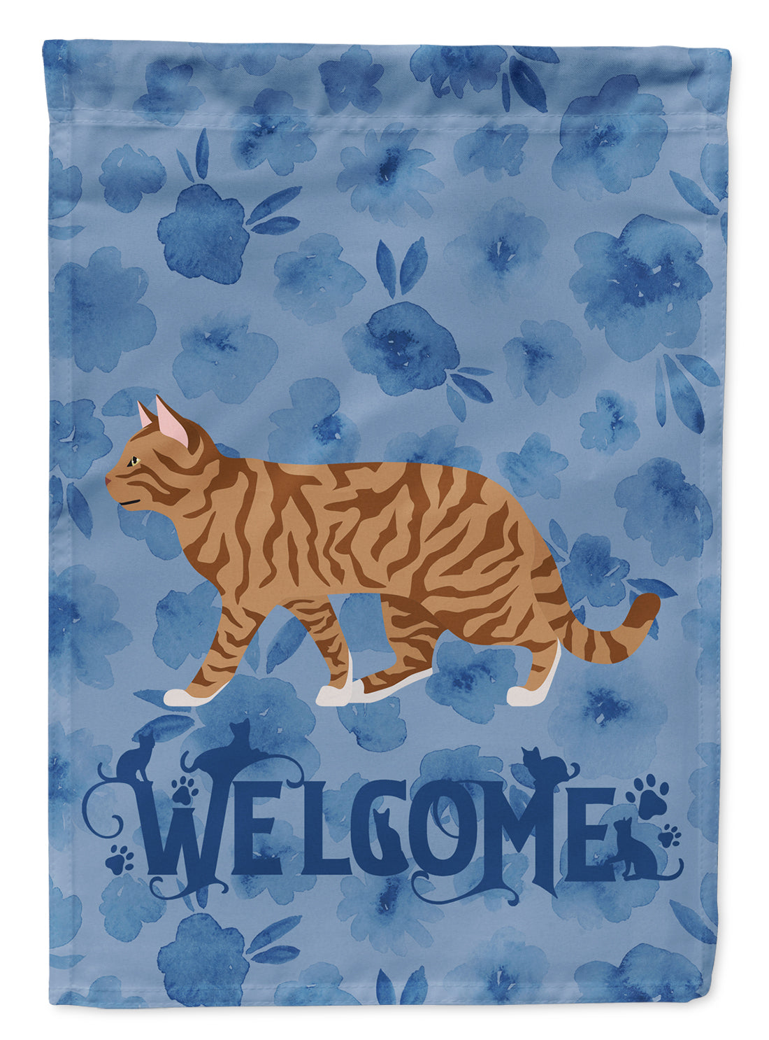 Toyger Cat Welcome Flag Canvas House Size CK4997CHF
