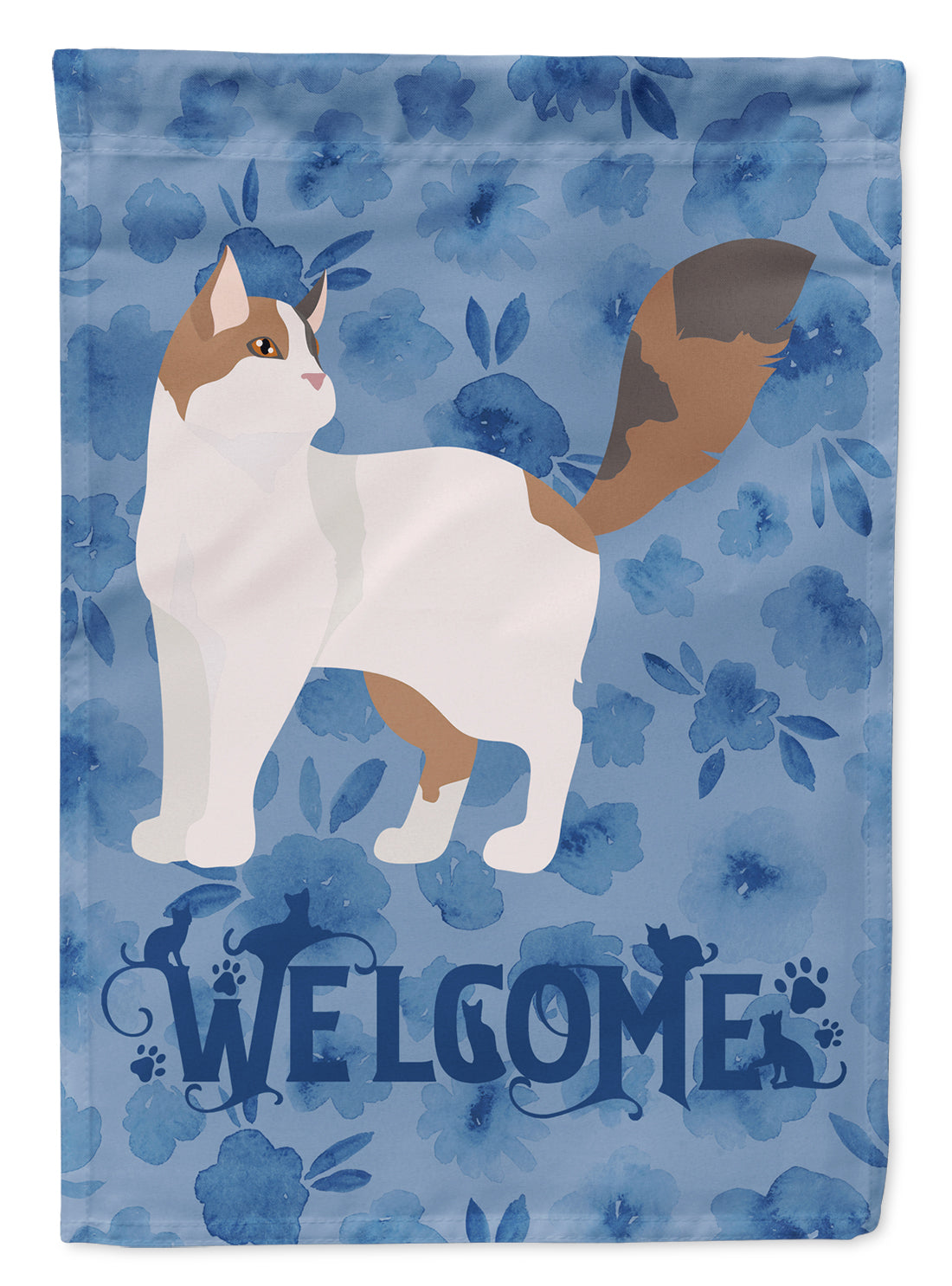 Turkish Van Cat Welcome Flag Canvas House Size CK4999CHF