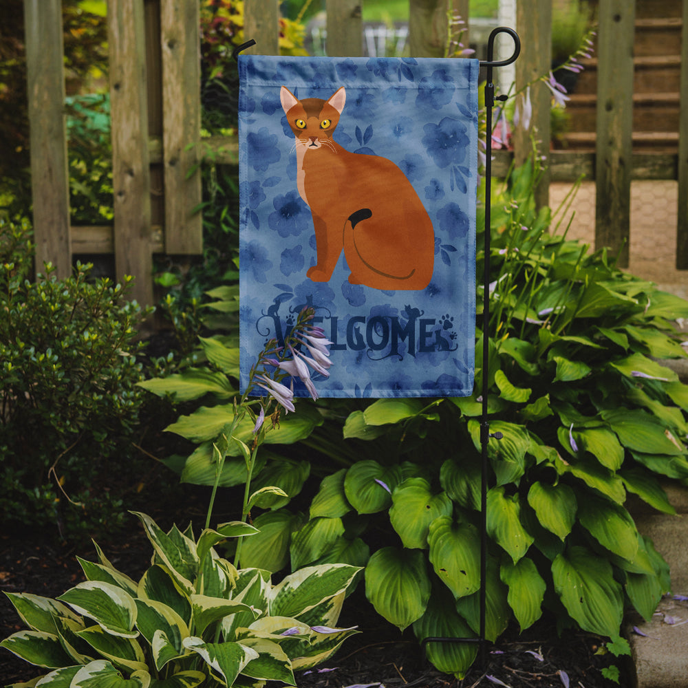 Abyssinian Cat Welcome Flag Garden Size CK5005GF