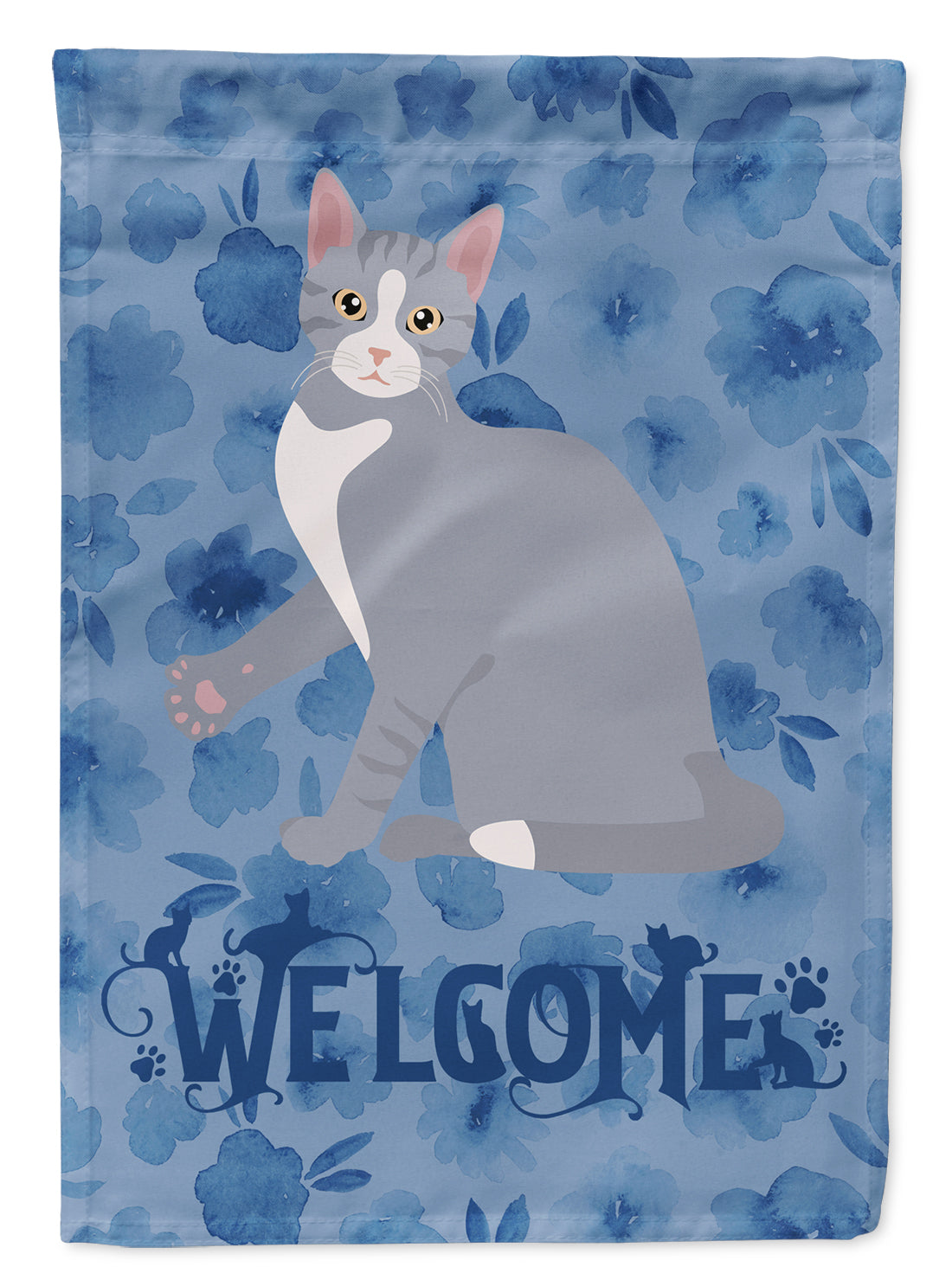 American Polydactyl #2 Cat Welcome Flag Canvas House Size CK5009CHF