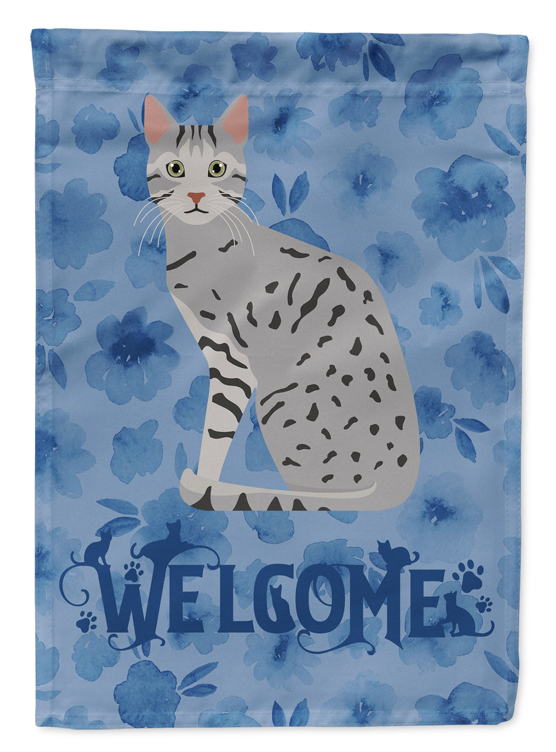 Egyptian Mau Cat Welcome Flag Canvas House Size CK5032CHF