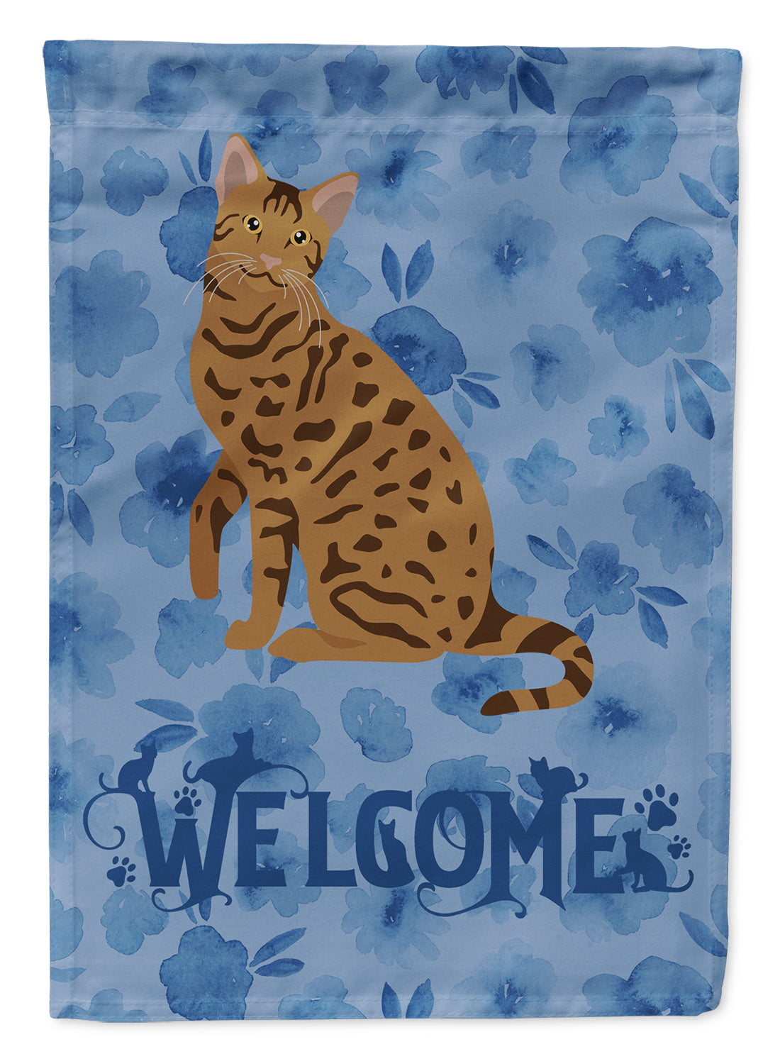 Ocicat #2 Cat Welcome Flag Canvas House Size CK5046CHF