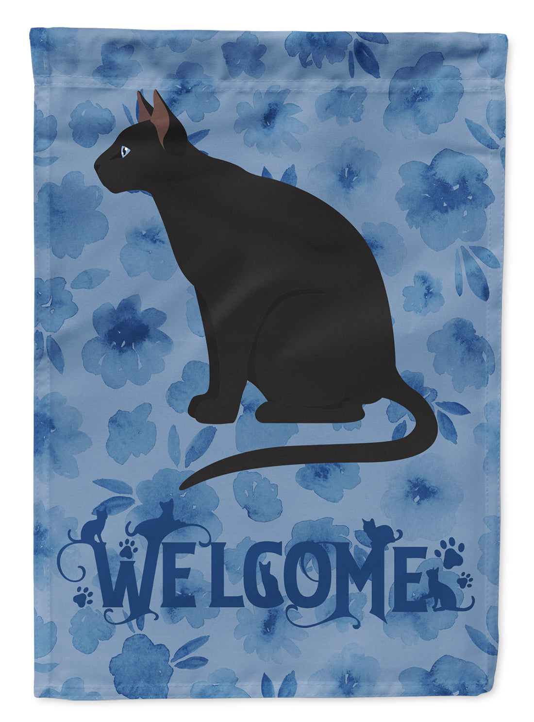 Ojos Azules Cat Welcome Flag Canvas House Size CK5047CHF