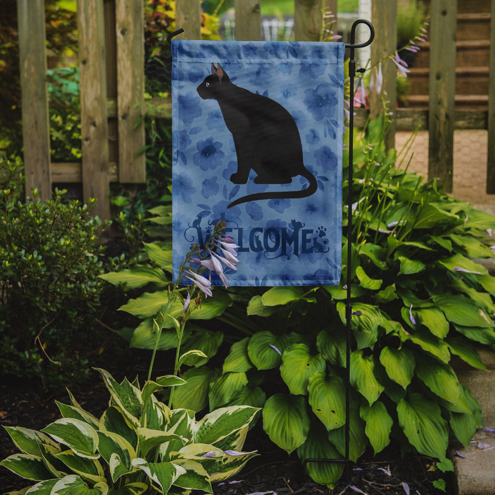 Ojos Azules Cat Welcome Flag Garden Size CK5047GF