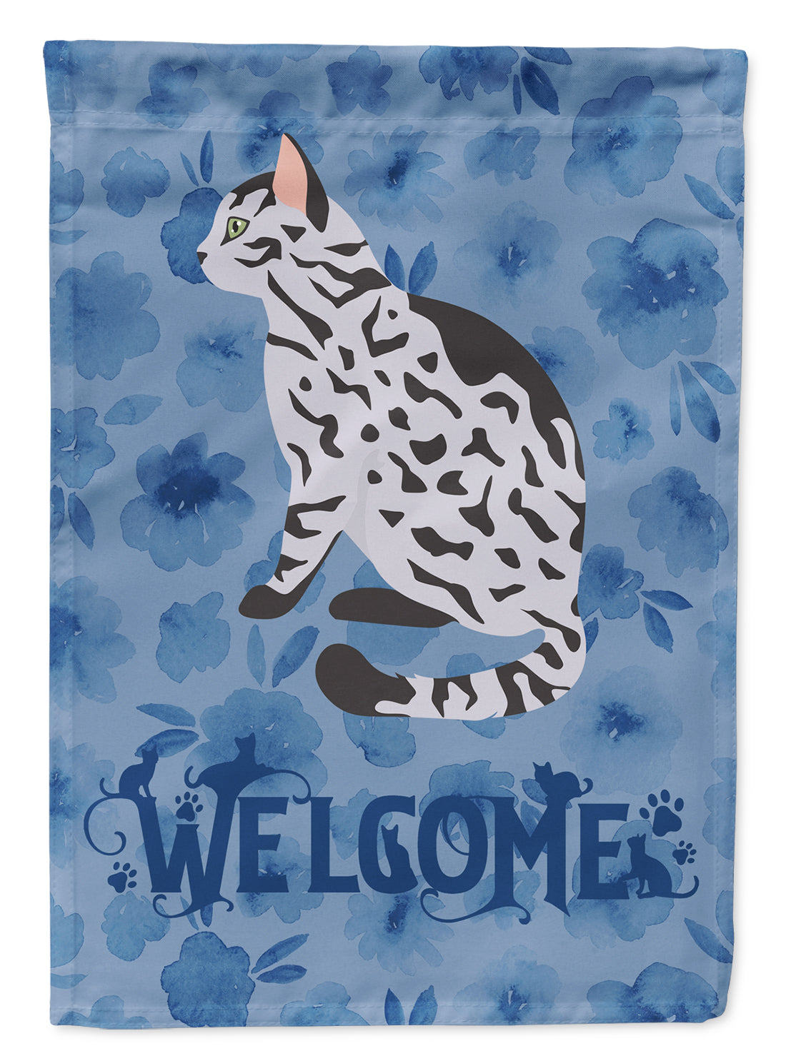 Serengeti Cat Welcome Flag Canvas House Size CK5057CHF
