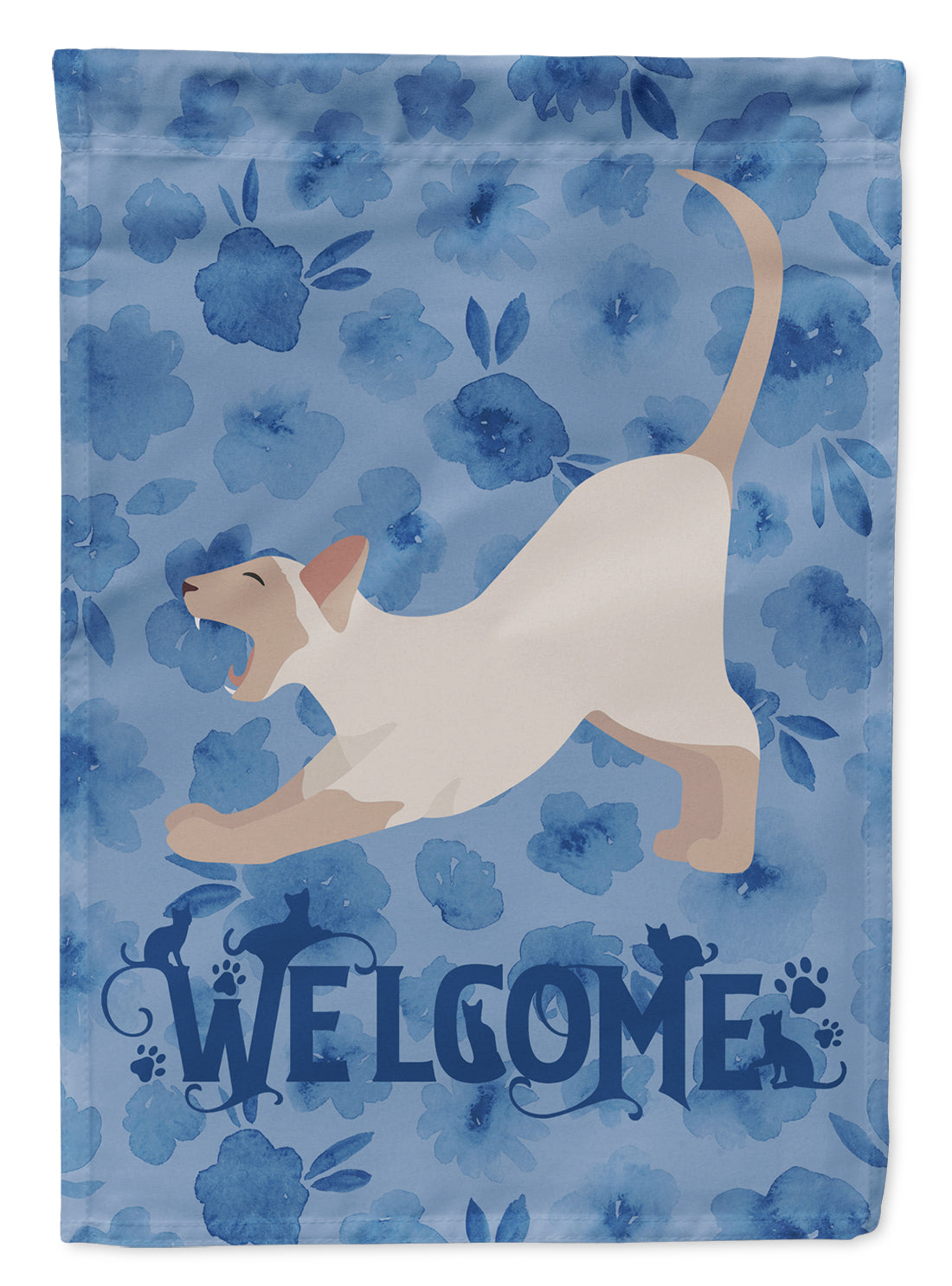 Thai Lilac Cat Welcome Flag Canvas House Size CK5070CHF