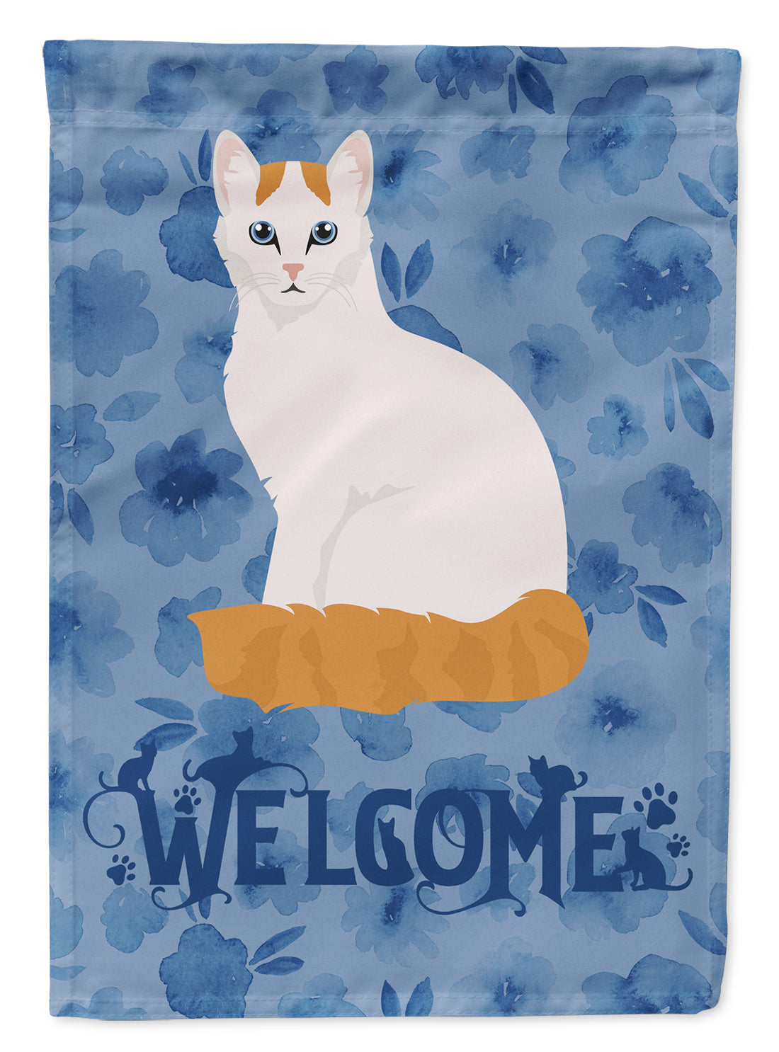 Turkish Van Cat Welcome Flag Canvas House Size CK5074CHF