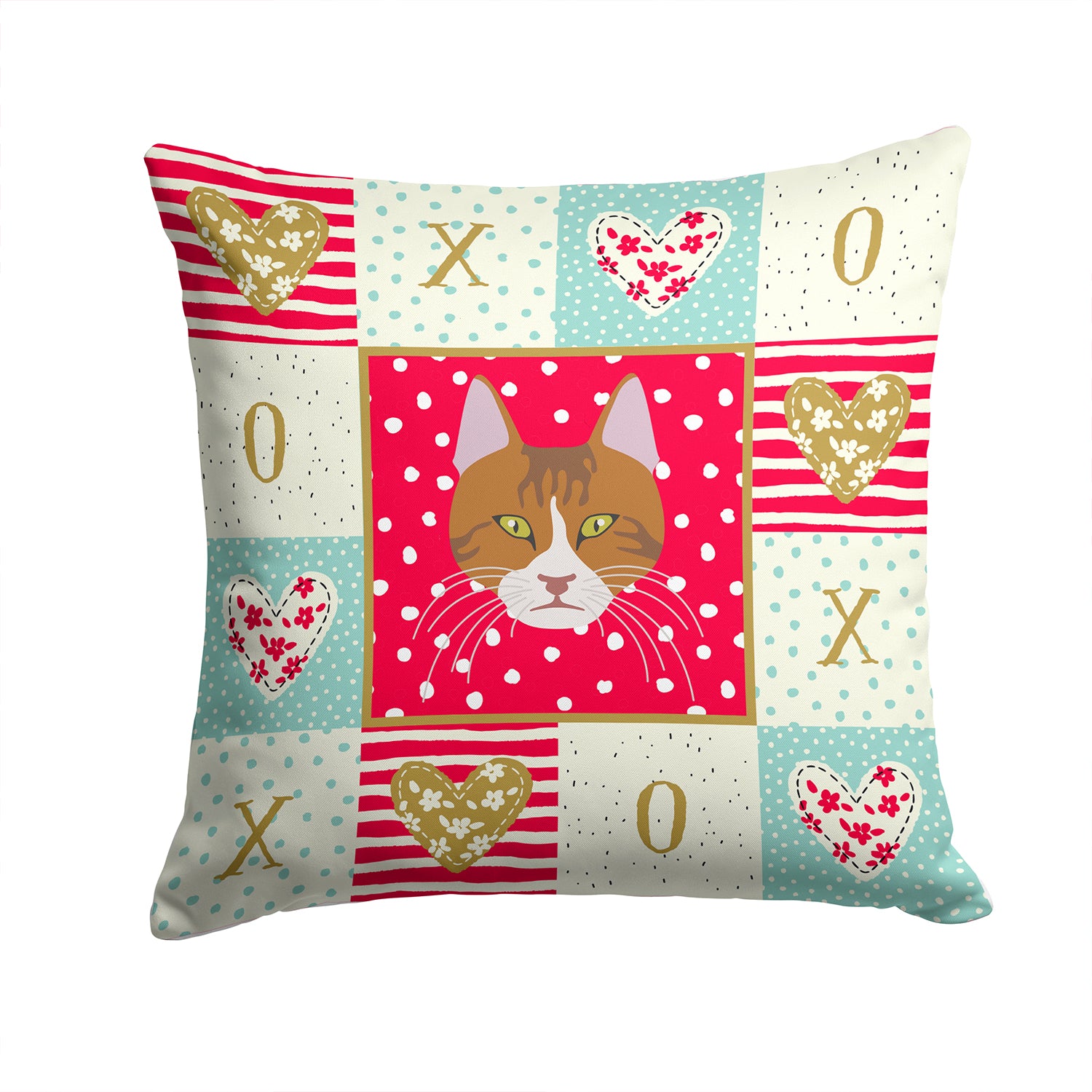 Aegean Cat Love Fabric Decorative Pillow CK5078PW1414 - the-store.com