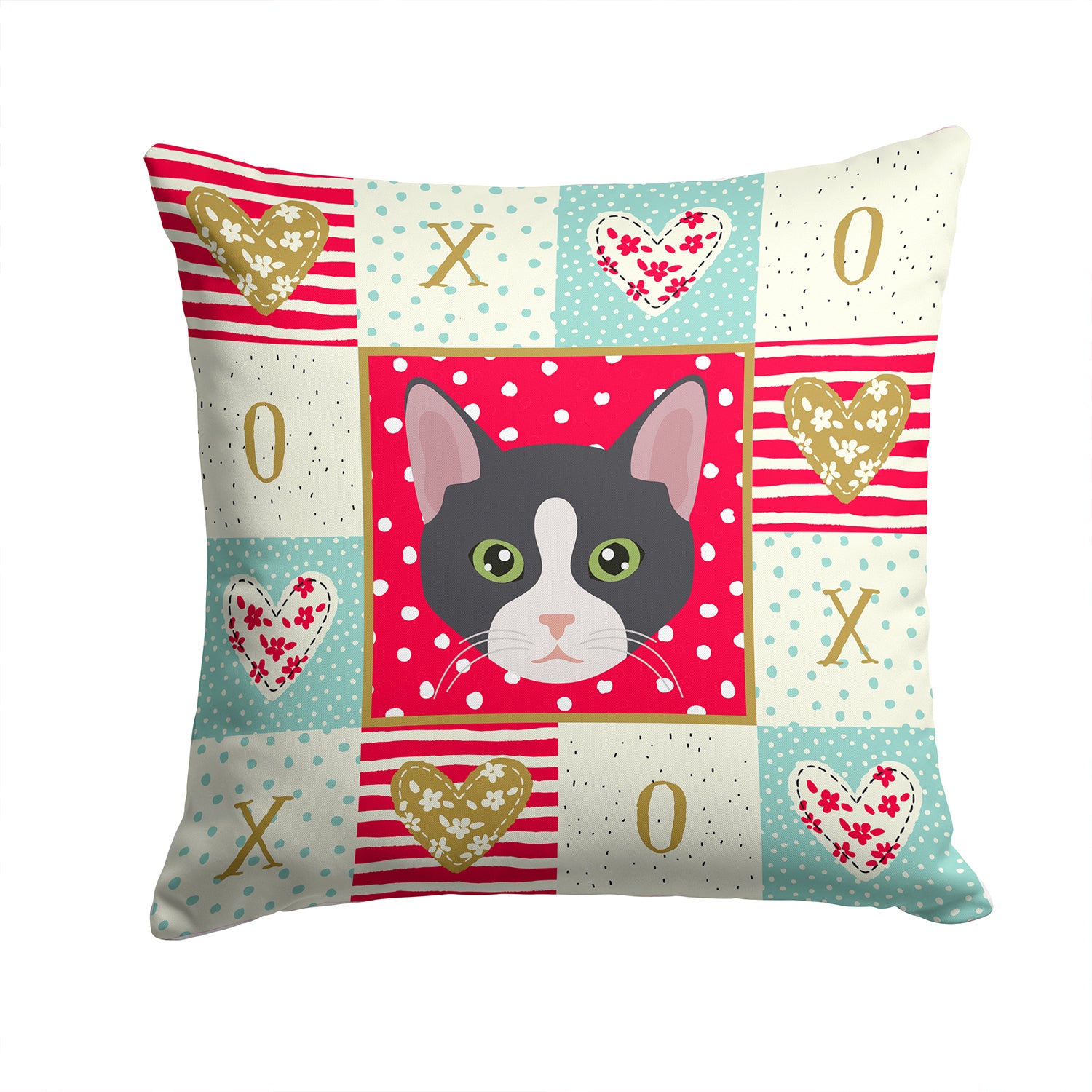 American Polydactyl Cat Love Fabric Decorative Pillow CK5081PW1414 - the-store.com