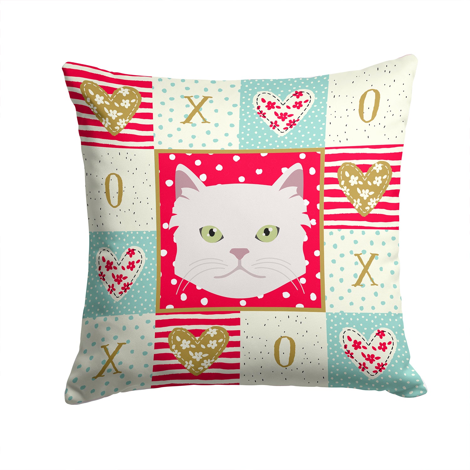 Asian Semi Longhaired Cat Love Fabric Decorative Pillow CK5085PW1414 - the-store.com