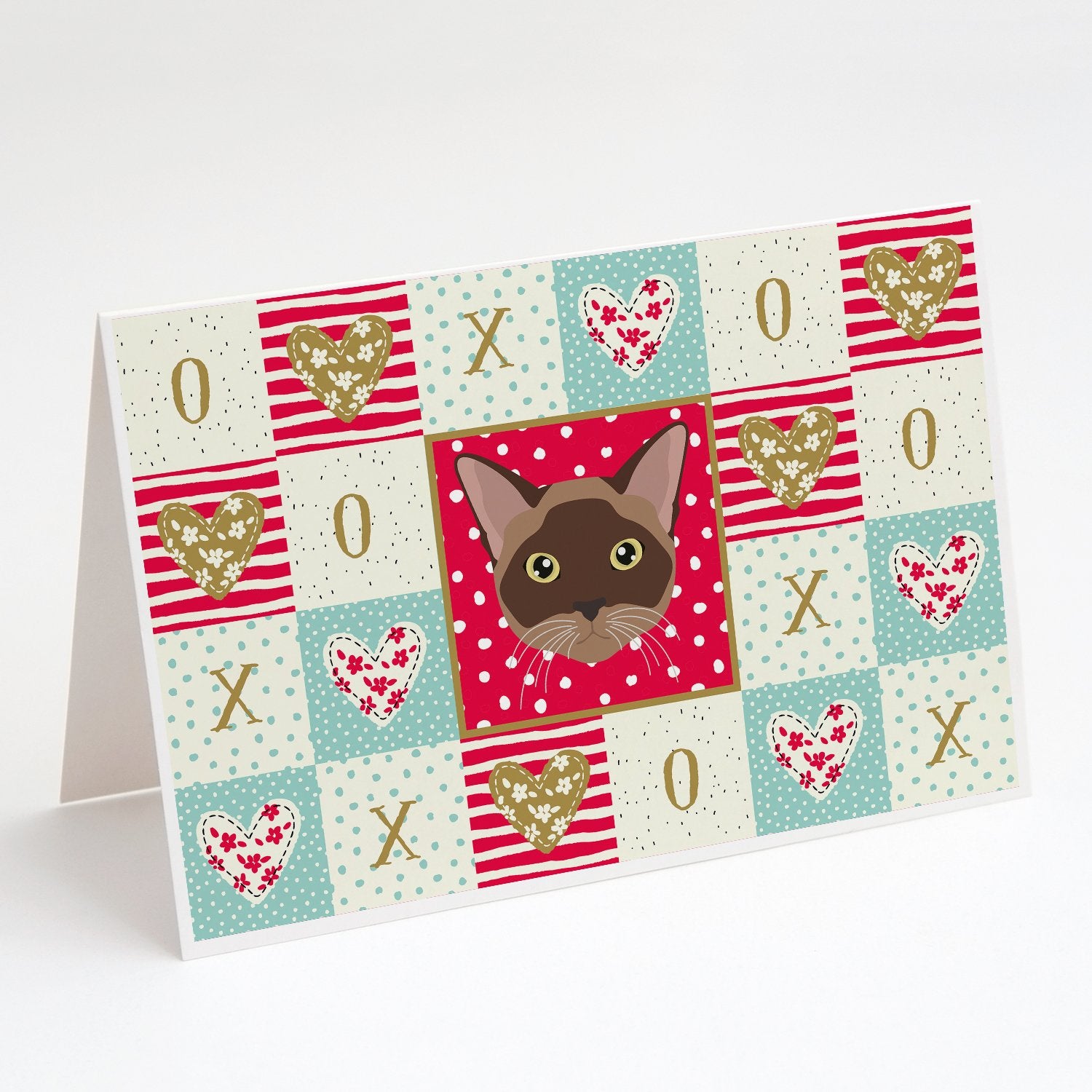 Buy this Burmese Cat Love Greeting Cards and Envelopes Pack of 8