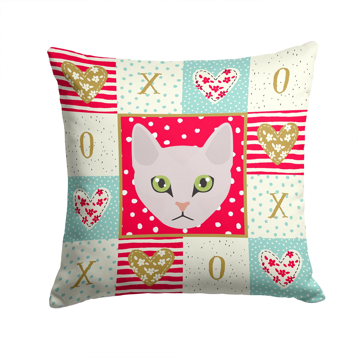Burmilla Cat Love Fabric Decorative Pillow CK5097PW1414 - the-store.com