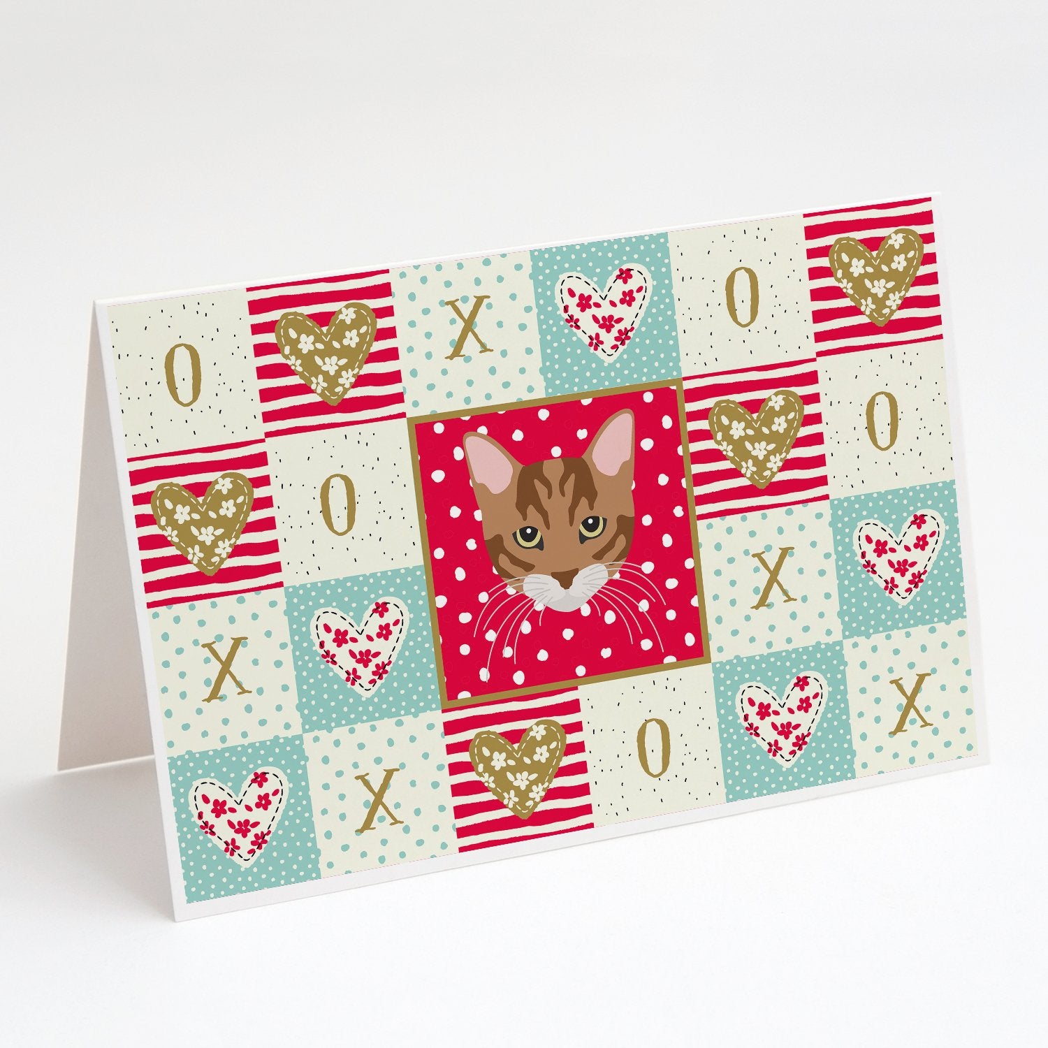 Buy this Toyger Cat Love Greeting Cards and Envelopes Pack of 8