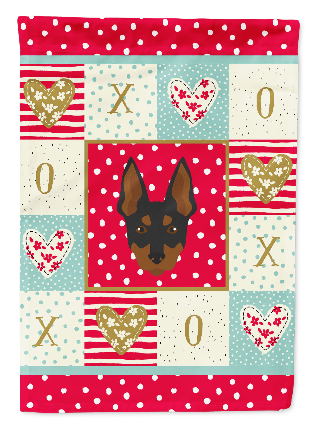 English Toy Terrier Flag Canvas House Size CK5198CHF