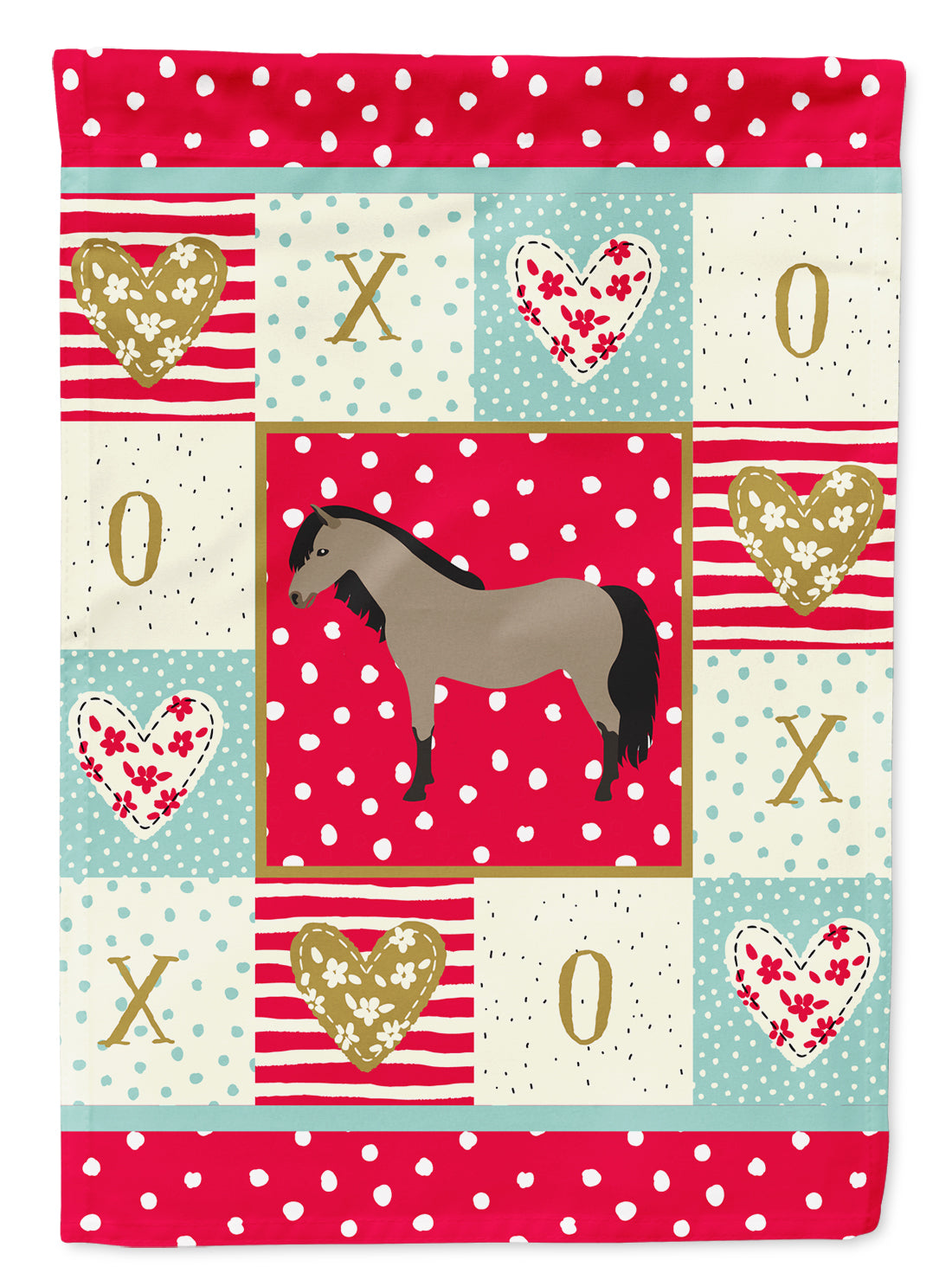 Welsh Pony Horse Love Flag Canvas House Size CK5337CHF