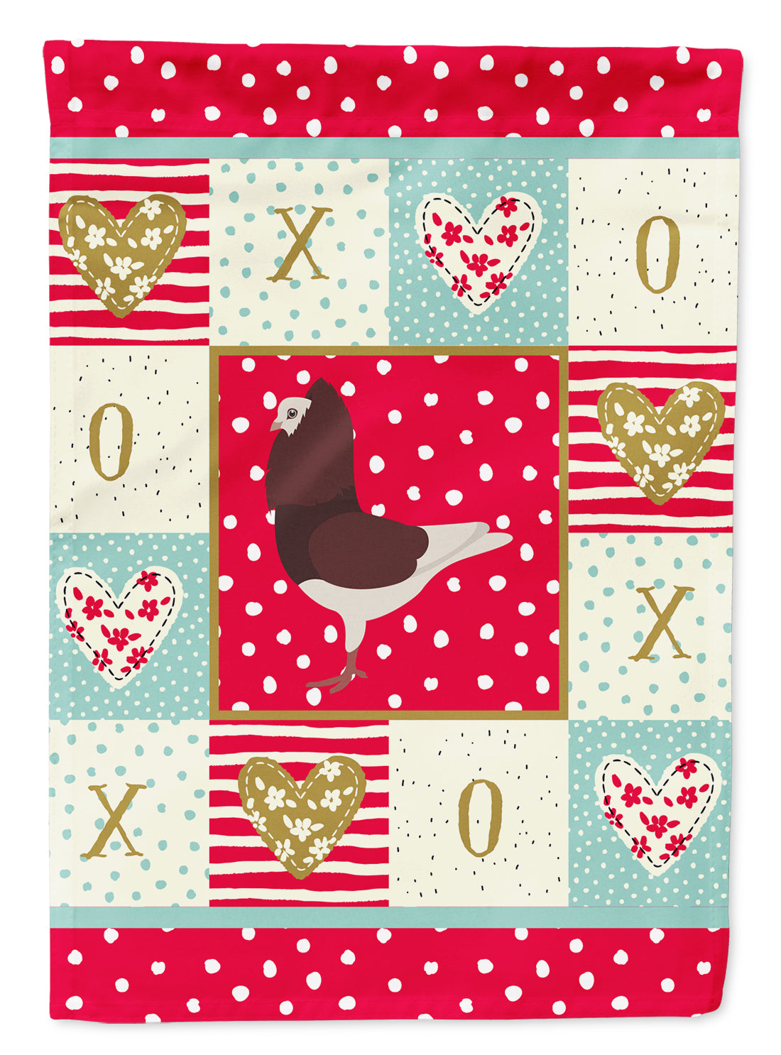 Capuchin Red Pigeon Love Flag Canvas House Size CK5375CHF