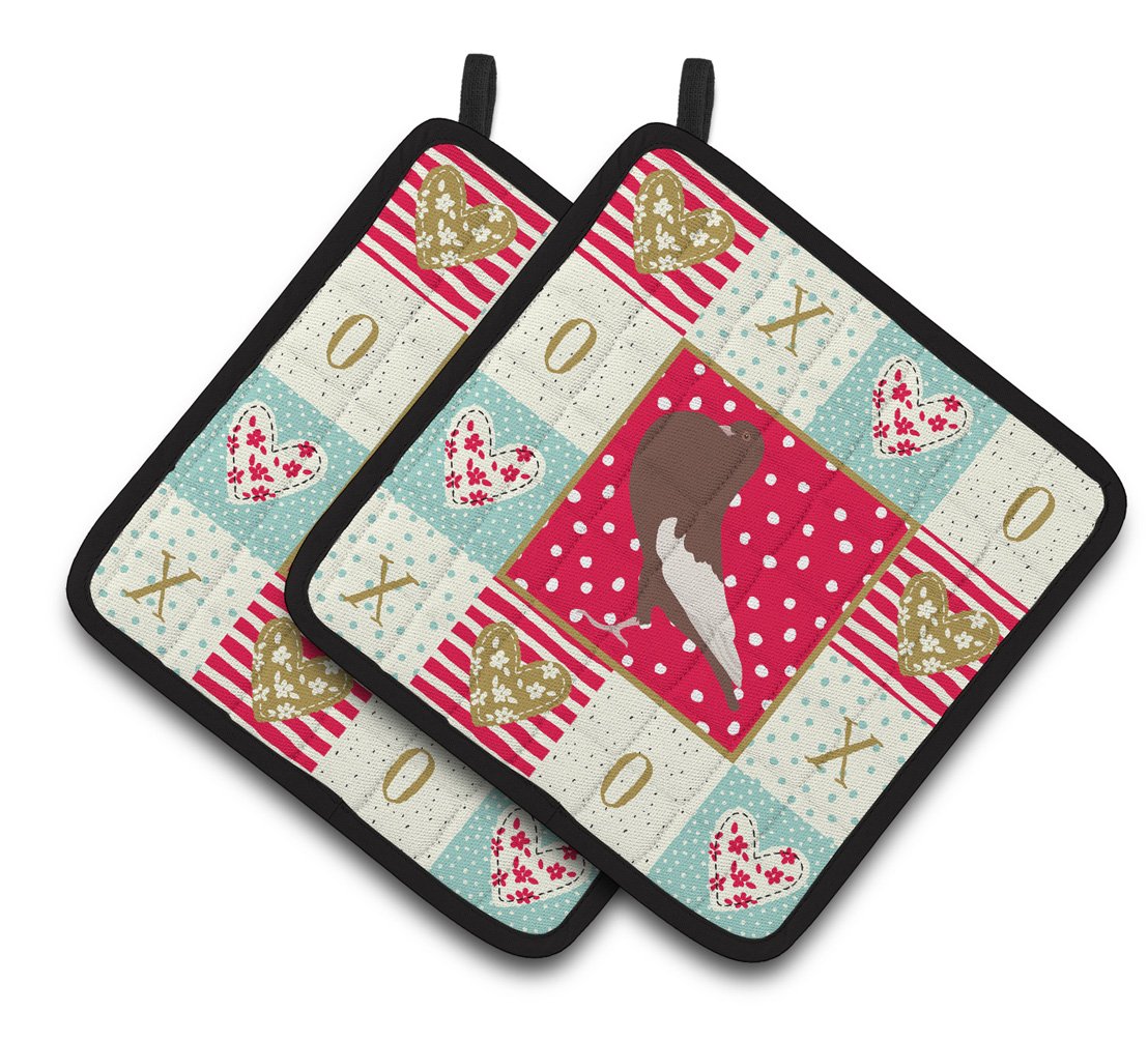 English Pouter Pigeon Love Pair of Pot Holders CK5381PTHD by Caroline's Treasures