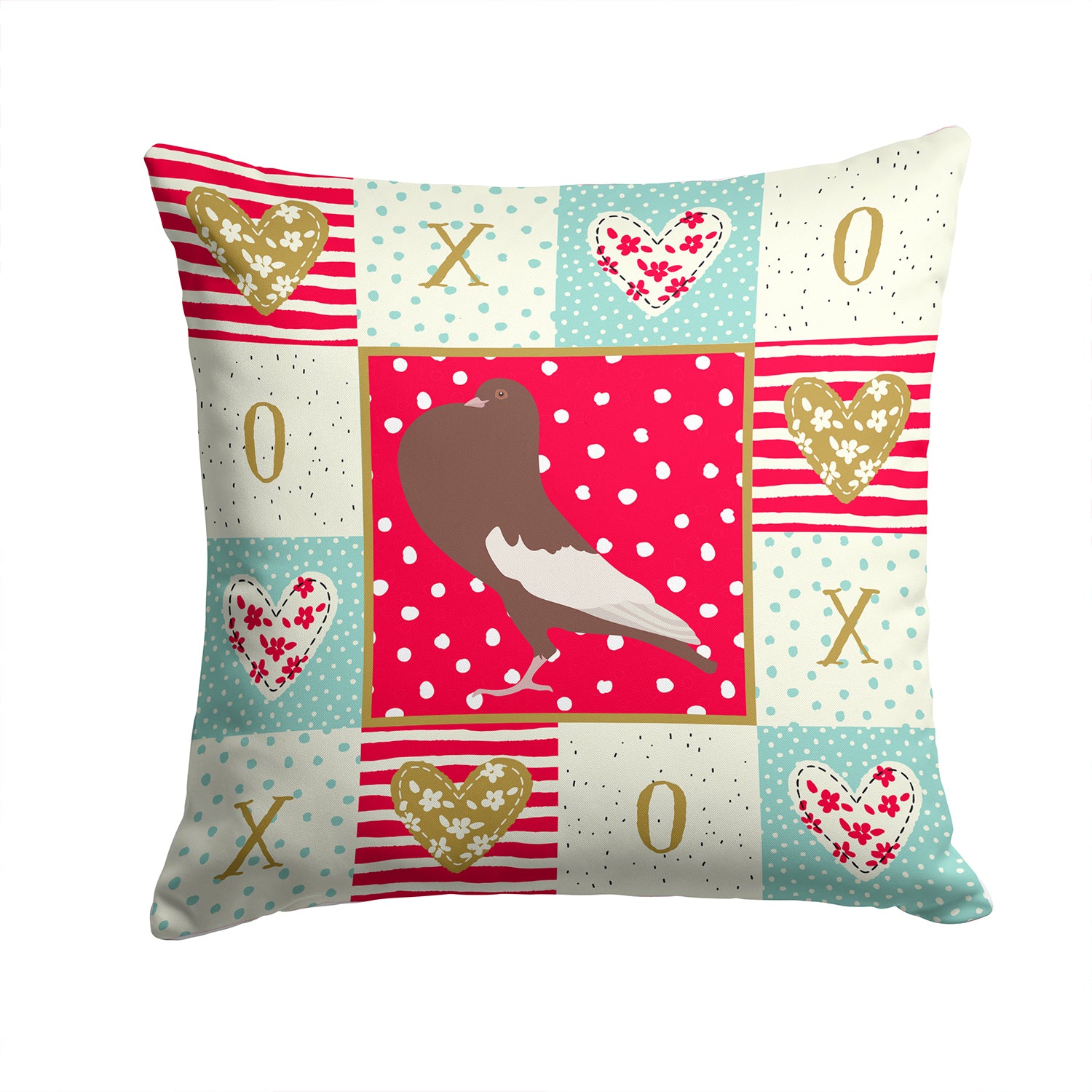 English Pouter Pigeon Love Fabric Decorative Pillow CK5381PW1414 - the-store.com