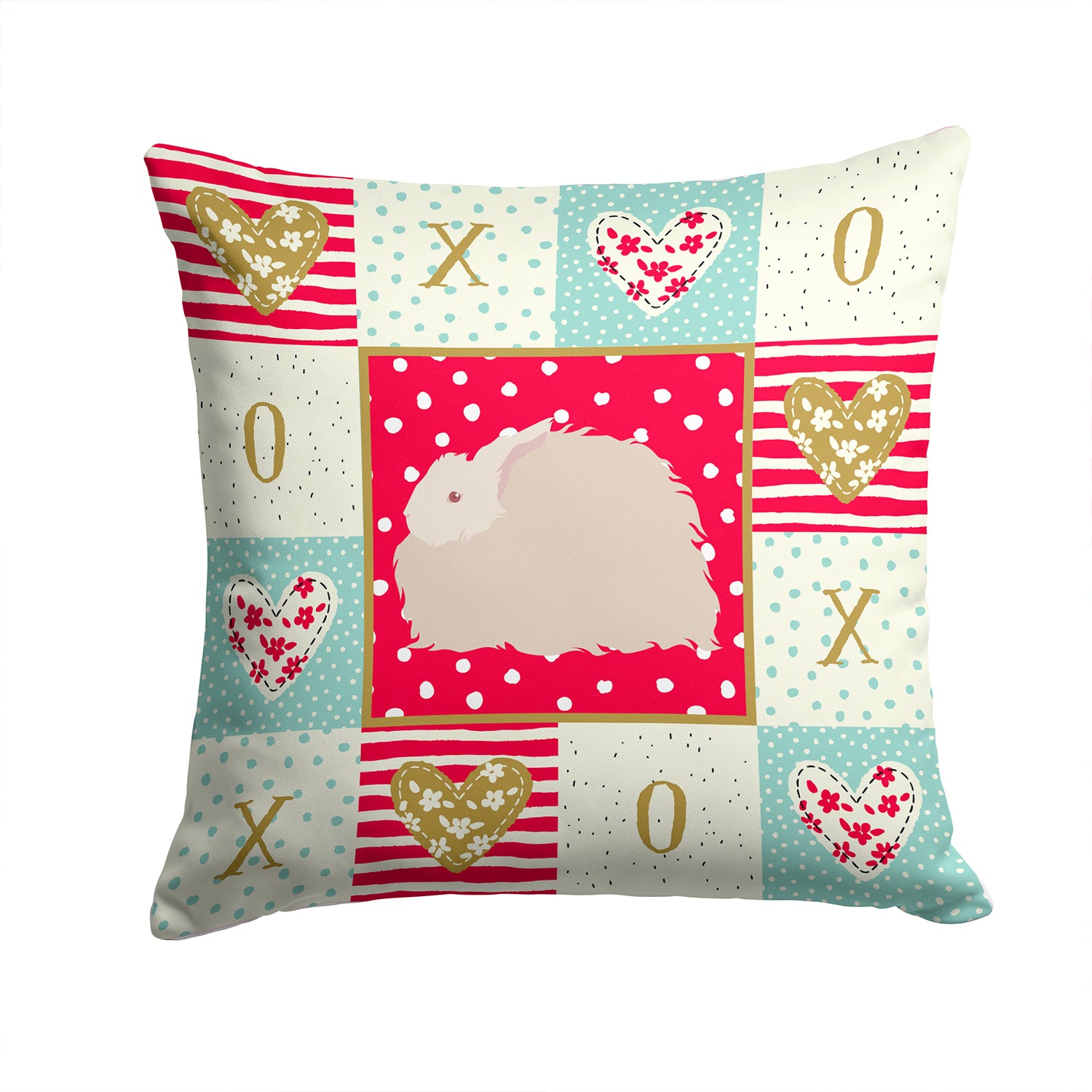 Fluffy Angora Rabbit Love Fabric Decorative Pillow CK5386PW1414 - the-store.com