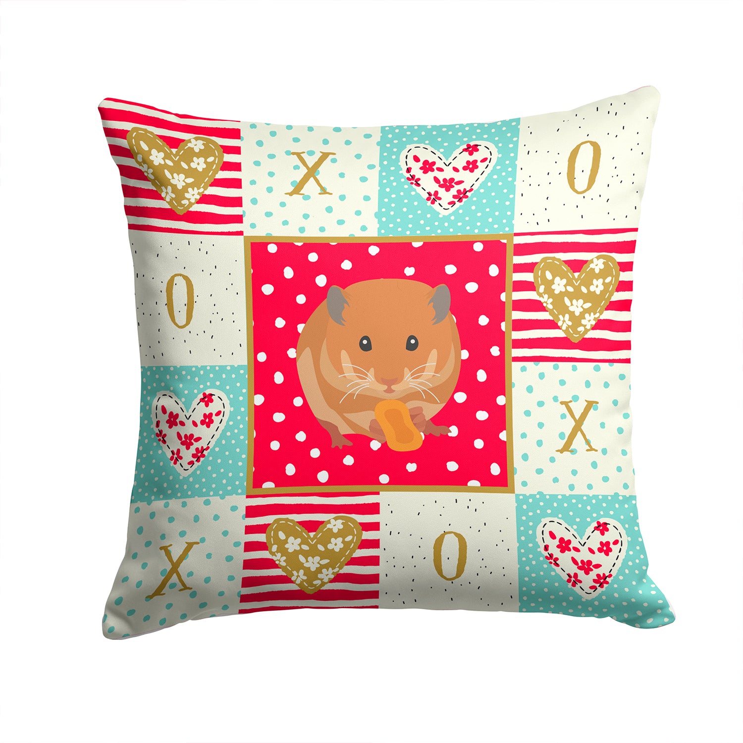 Teddy Bear Hamster Love Fabric Decorative Pillow CK5444PW1414 - the-store.com