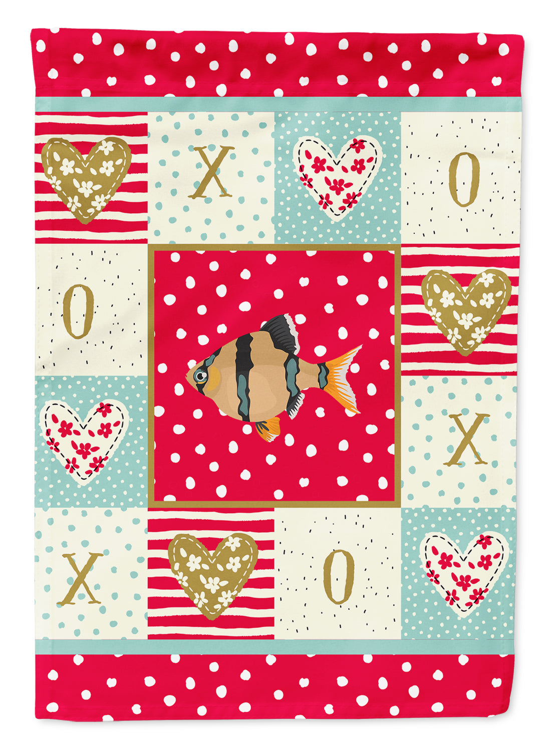 Tiger Barb Love Flag Canvas House Size CK5499CHF
