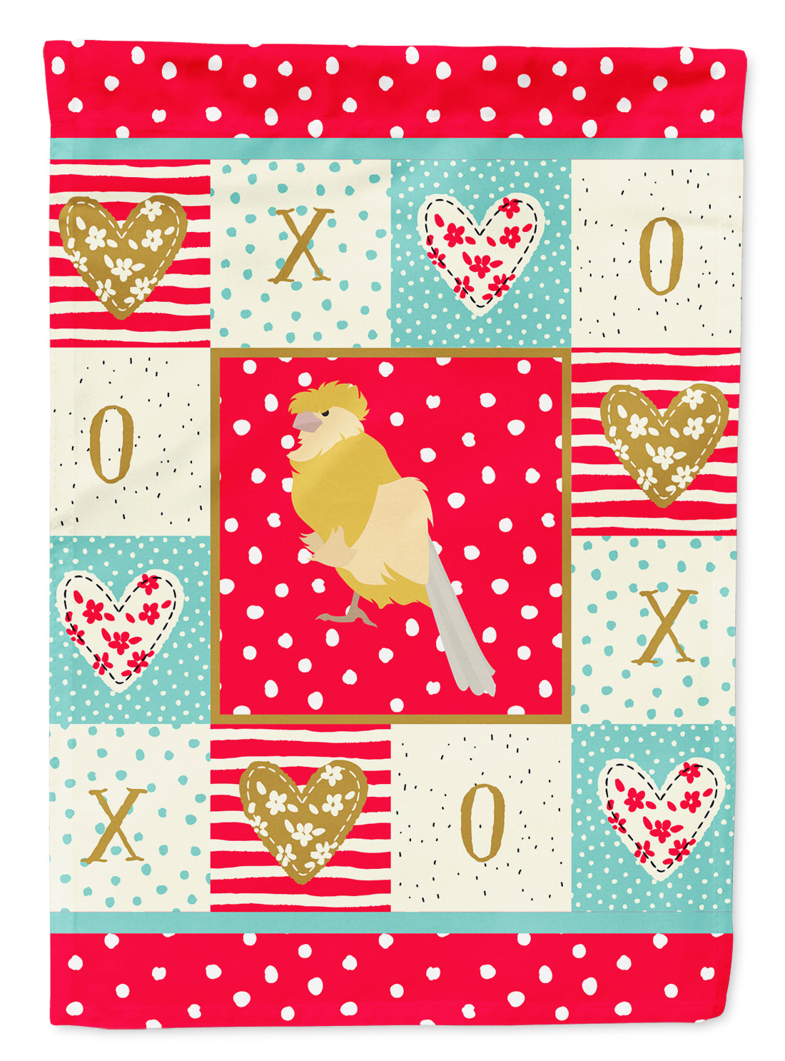 French Curly Canary Love Flag Canvas House Size CK5502CHF