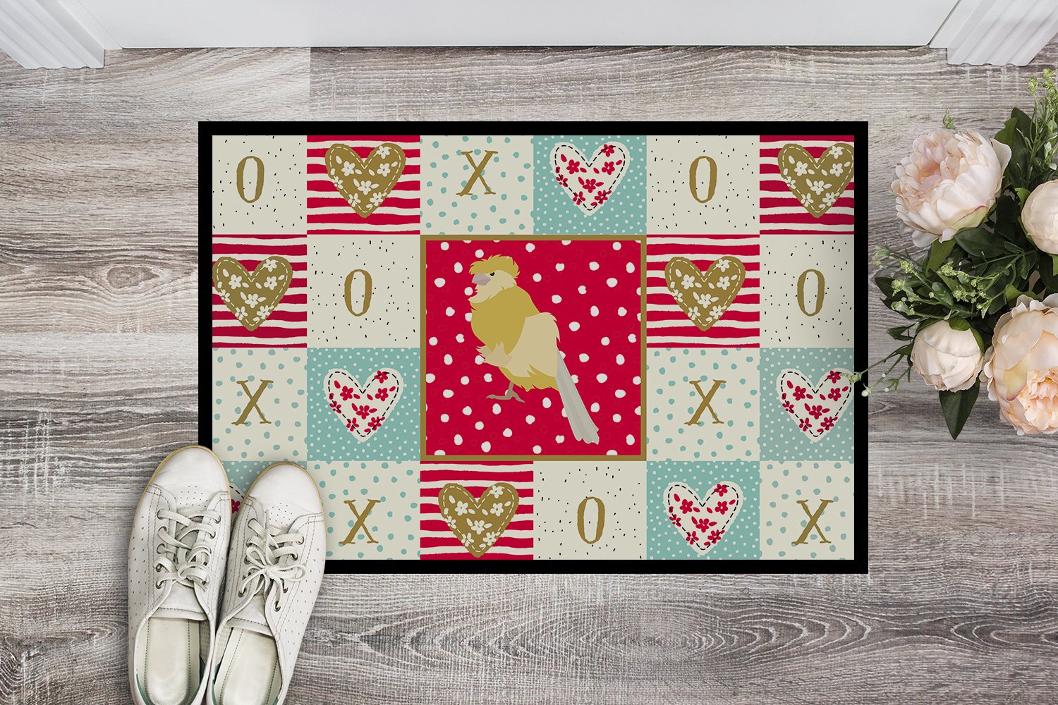 French Curly Canary Love Indoor or Outdoor Mat 24x36 CK5502JMAT by Caroline's Treasures