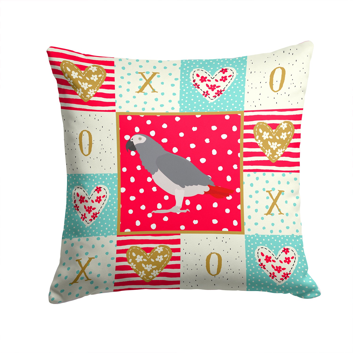 African Grey Parrot Love Fabric Decorative Pillow CK5518PW1414 - the-store.com