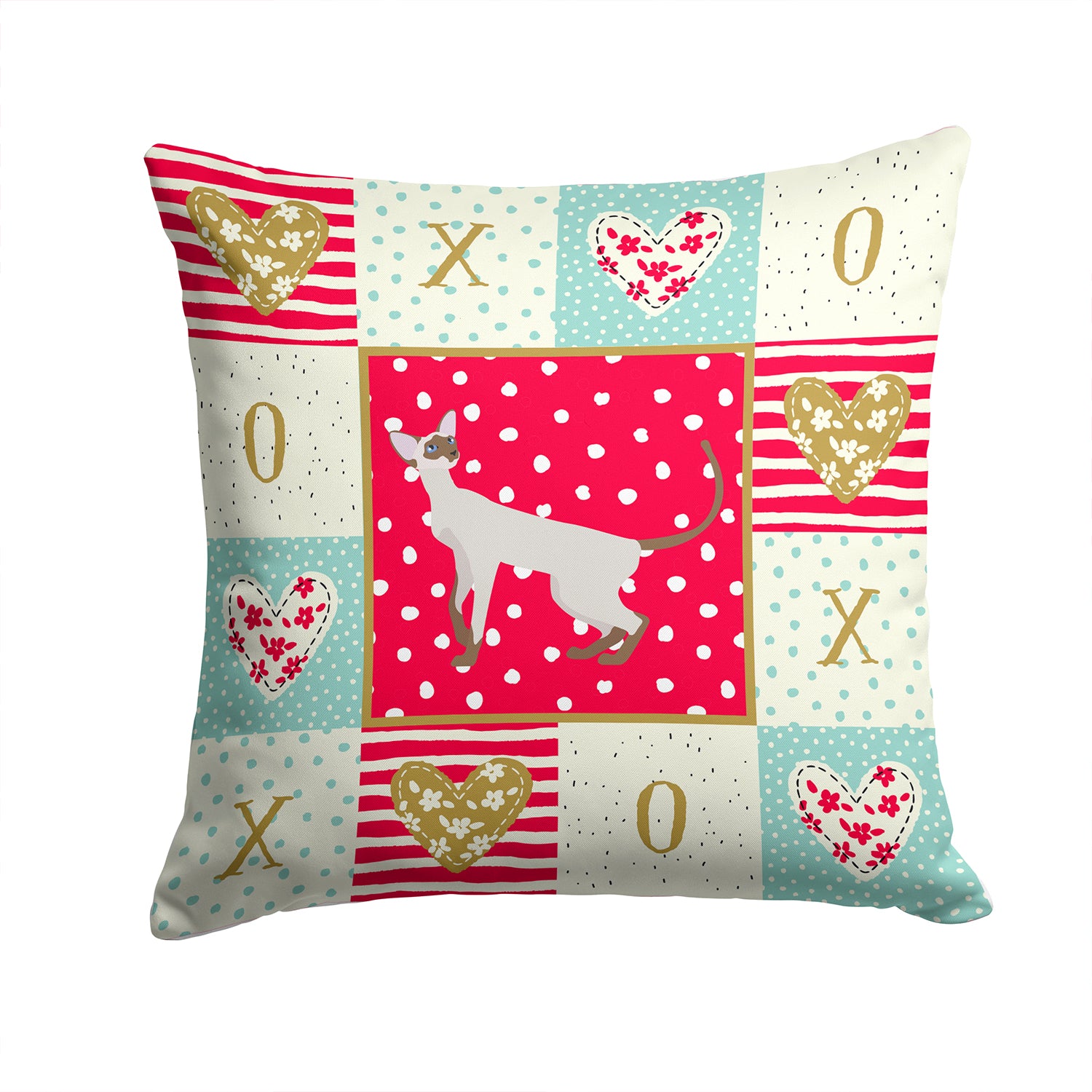 Colorpoint Shorthair Cat Love Fabric Decorative Pillow CK5588PW1414 - the-store.com