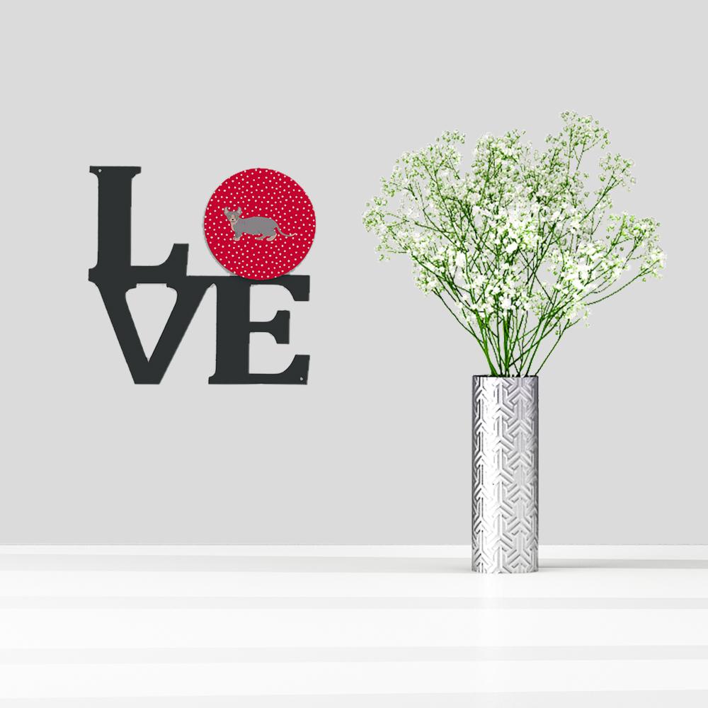 Dwelf #4 Cat Love Metal Wall Artwork LOVE CK5607WALV by Caroline's Treasures