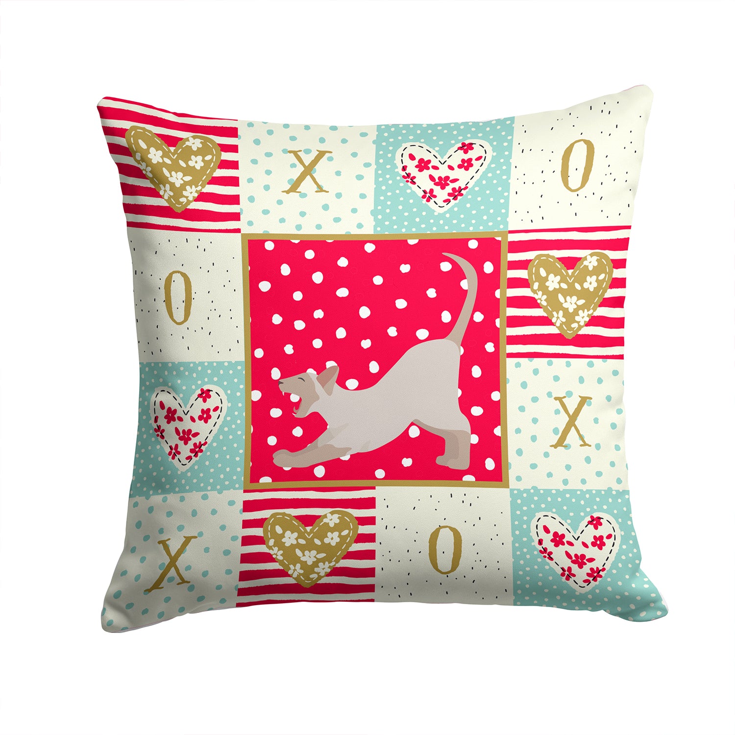 Thai Lilac Cat Love Fabric Decorative Pillow CK5798PW1414 - the-store.com