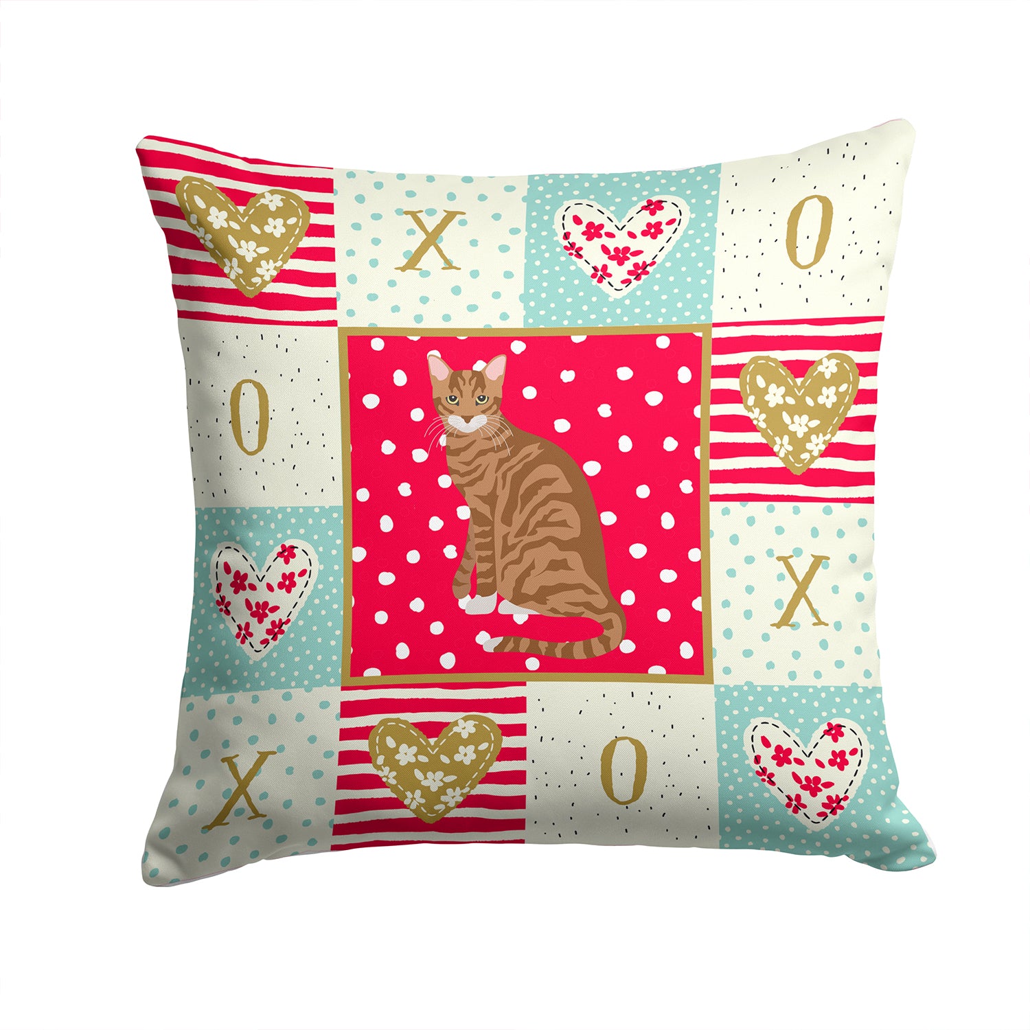 Toyger Cat Love Fabric Decorative Pillow CK5800PW1414 - the-store.com
