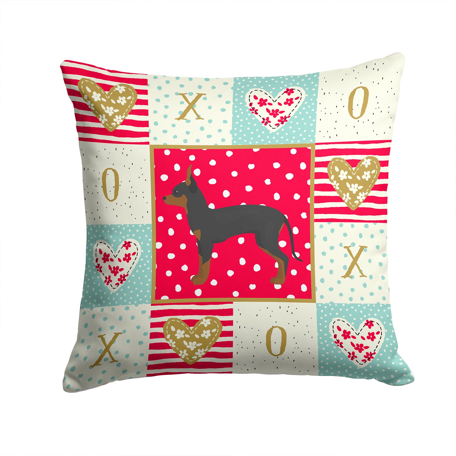 English Toy Terrier #1 Love Fabric Decorative Pillow CK5832PW1414 - the-store.com