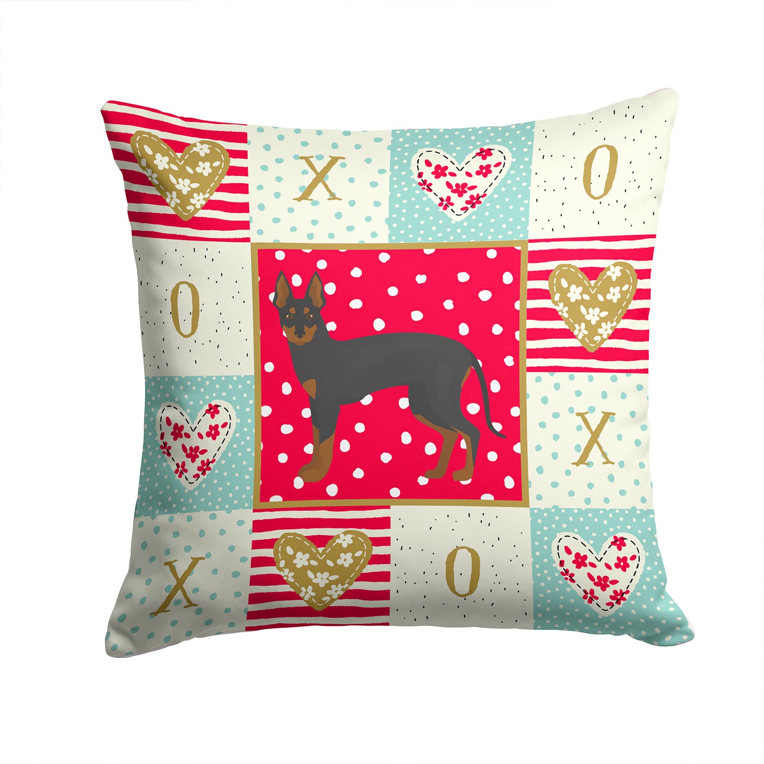 English Toy Terrier #2 Love Fabric Decorative Pillow CK5833PW1414 - the-store.com
