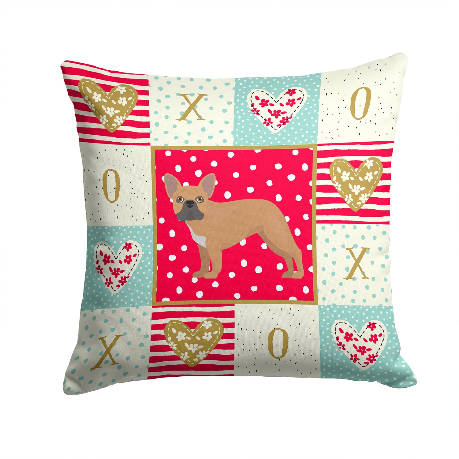 French Bulldog #2 Love Fabric Decorative Pillow CK5836PW1414 - the-store.com