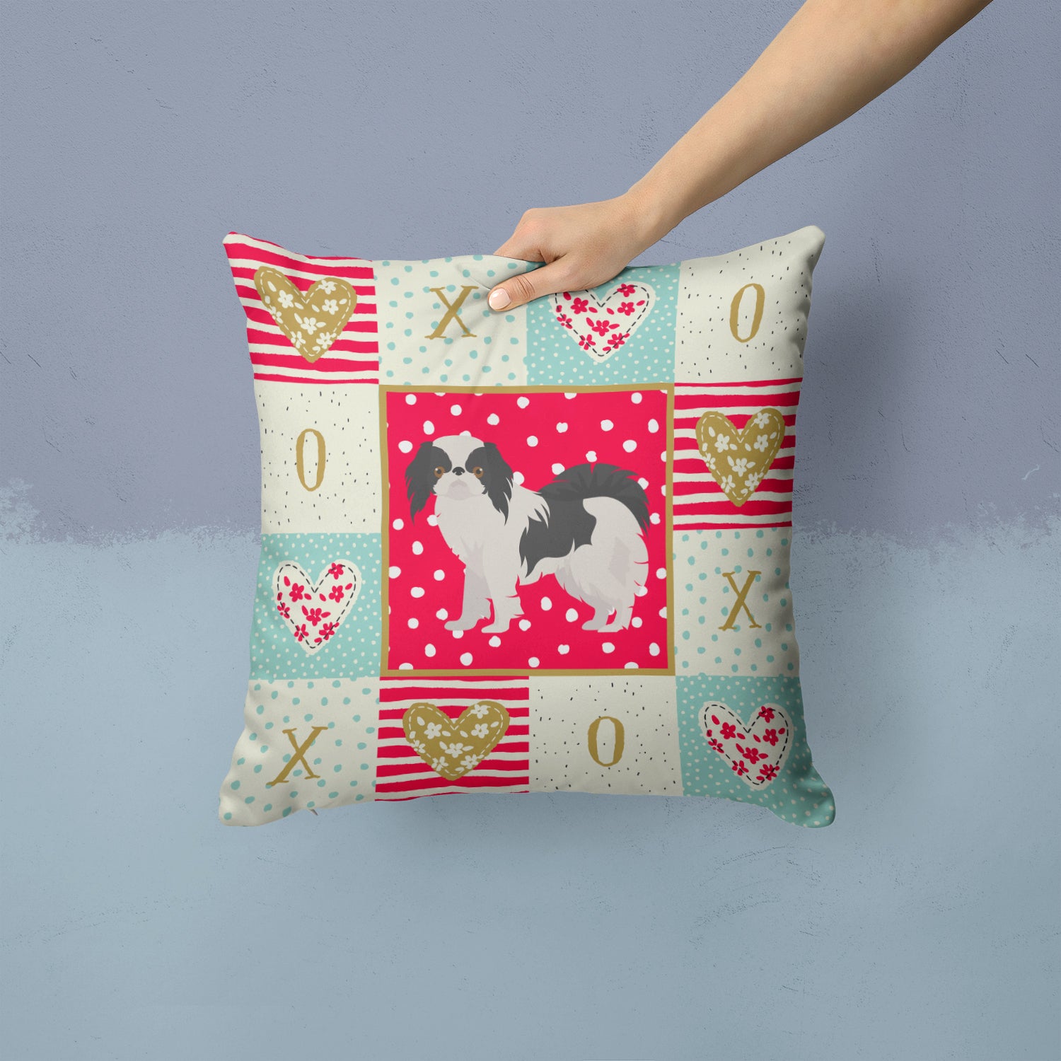 Japanese Chin #2 Love Fabric Decorative Pillow CK5849PW1414 - the-store.com