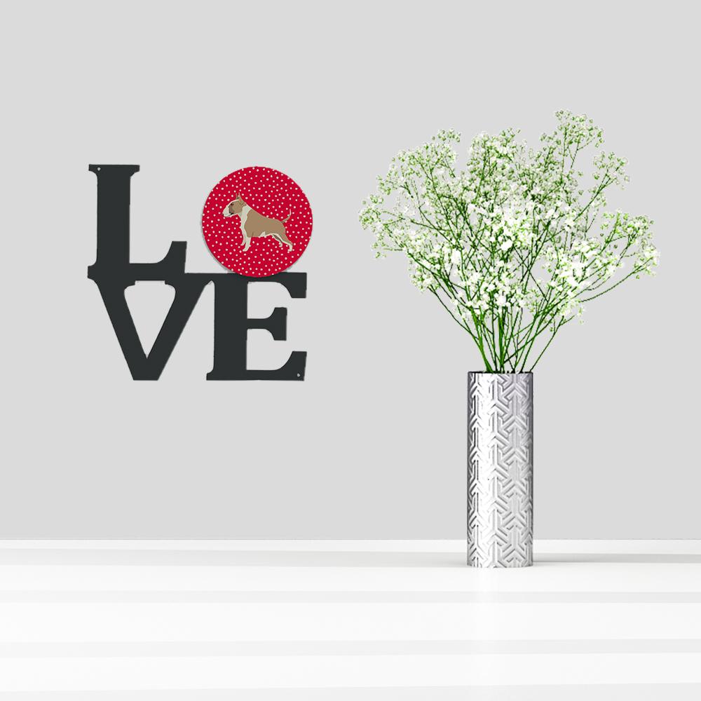 Fawn and White Bull Terrier Love Metal Wall Artwork LOVE CK5918WALV by Caroline's Treasures
