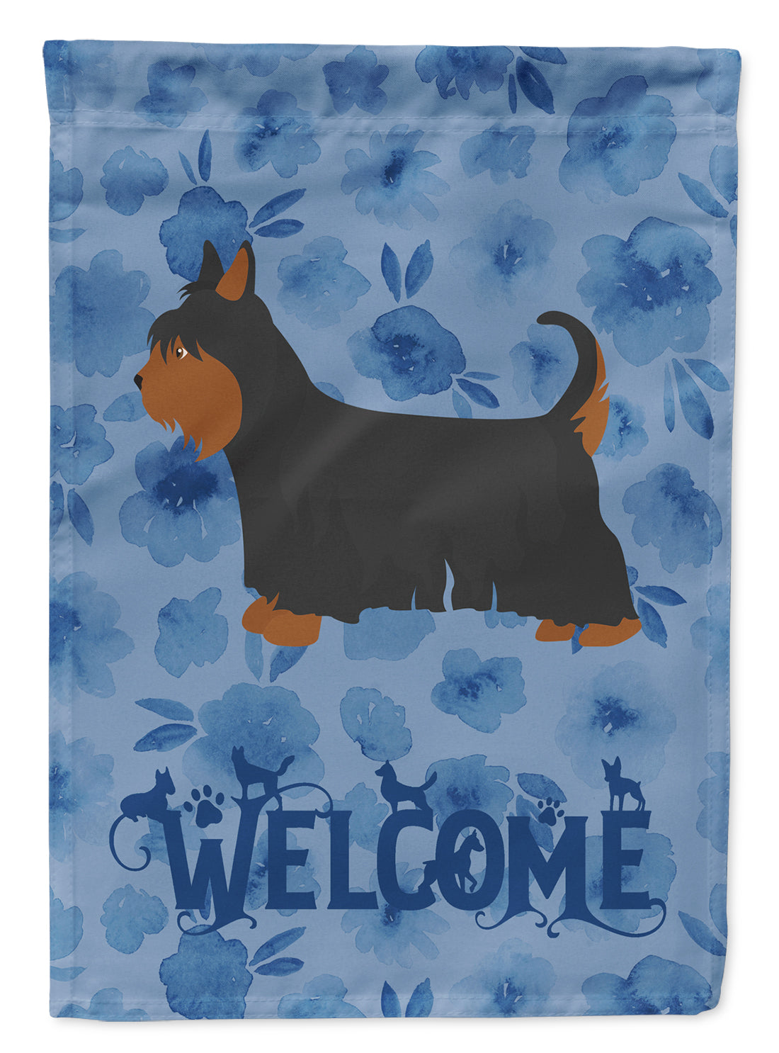 Australian Silky Terrier Welcome Flag Canvas House Size CK5966CHF