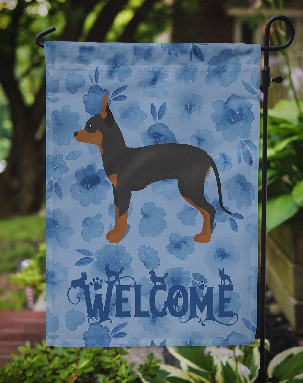English Toy Terrier #1 Welcome Flag Garden Size CK5988GF