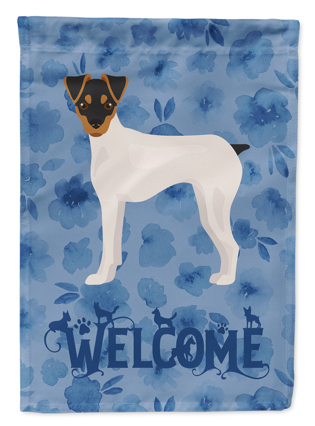 Japanese Terrier Welcome Flag Canvas House Size CK6007CHF