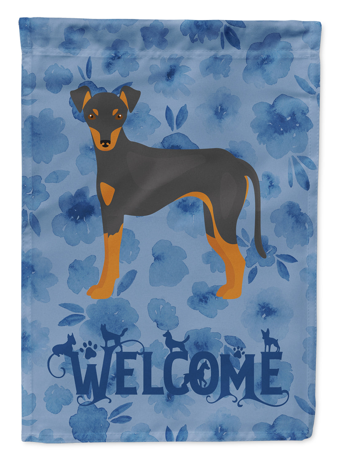 Manchester Terrier #2 Welcome Flag Canvas House Size CK6019CHF