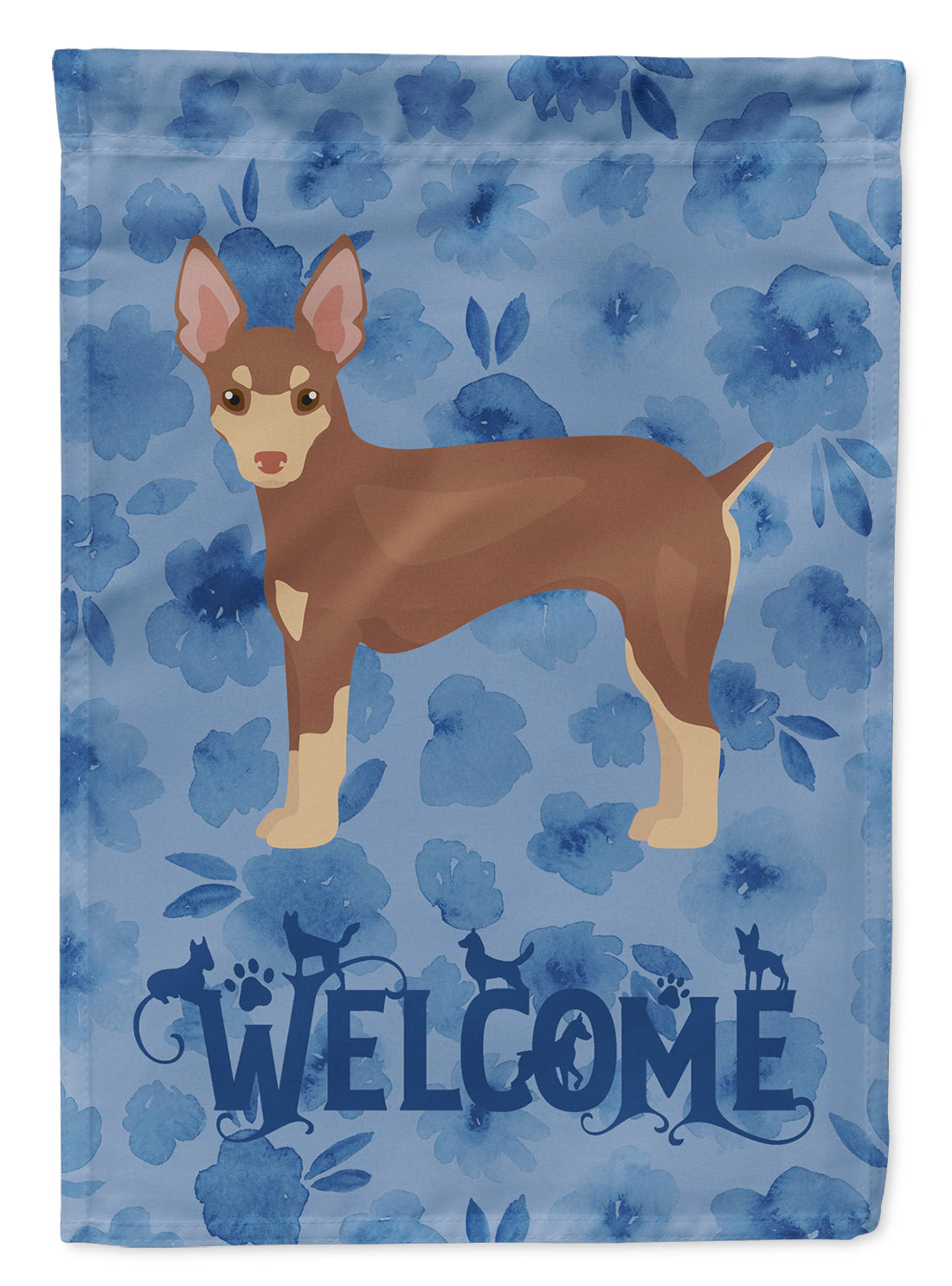 Miniature Fox Terrier Welcome Flag Canvas House Size CK6022CHF
