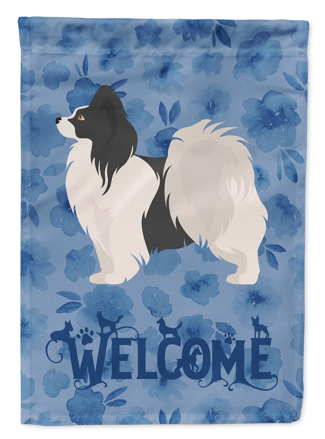 Papillon #2 Welcome Flag Canvas House Size CK6028CHF