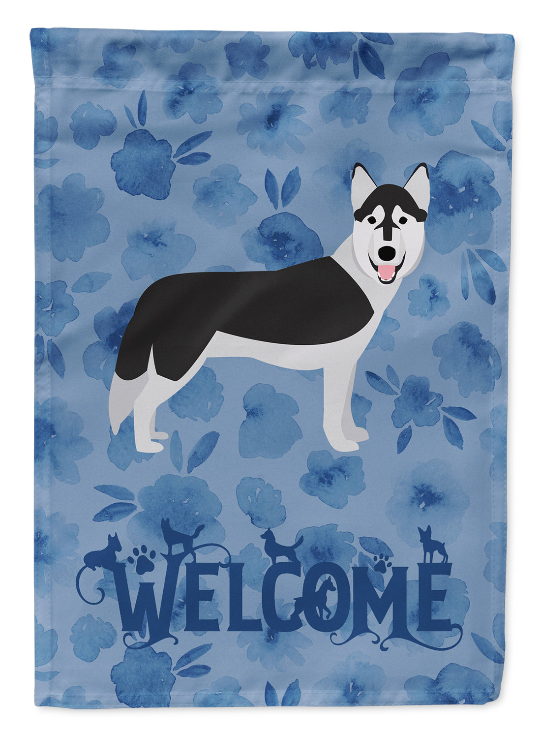 Siberian Husky Welcome Flag Canvas House Size CK6101CHF