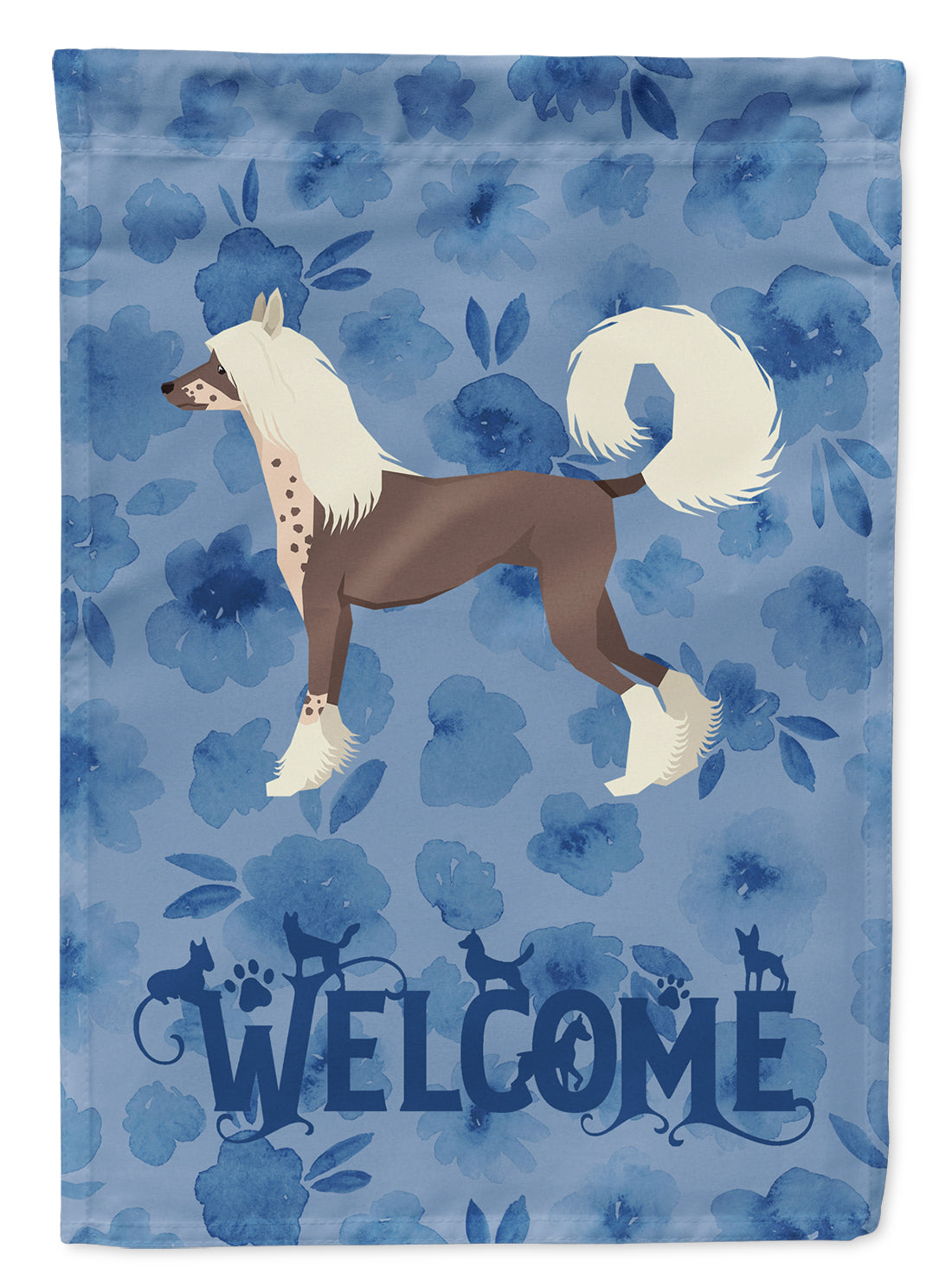 Chinese Crested Welcome Flag Garden Size CK6235GF