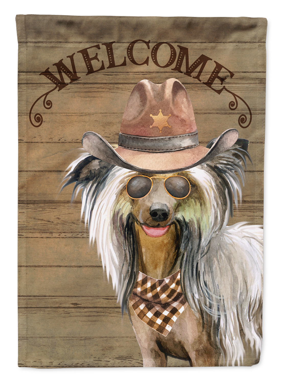 Chinese Crested Country Dog Flag Canvas House Size CK6306CHF