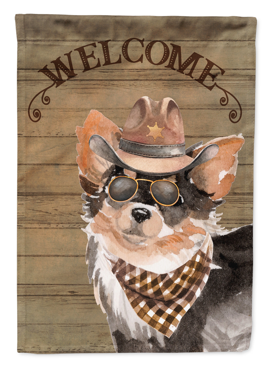 Longhaired Chihuahua Country Dog Flag Canvas House Size CK6340CHF