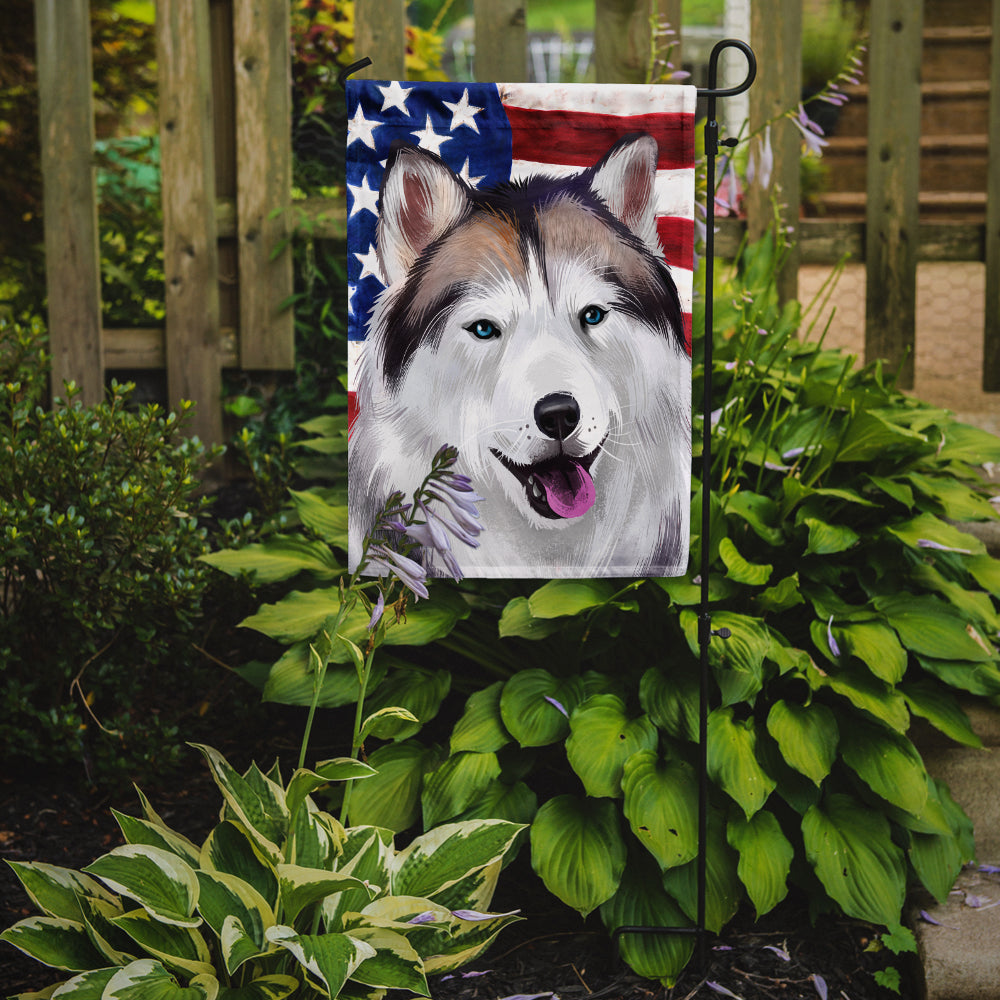 Alaskan Husky American Flag Flag Garden Size CK6389GF