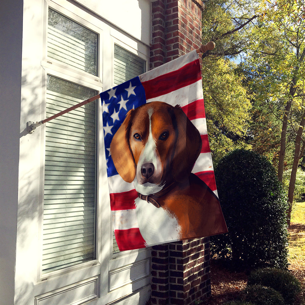 American Foxhound Dog American Flag Flag Canvas House Size CK6399CHF