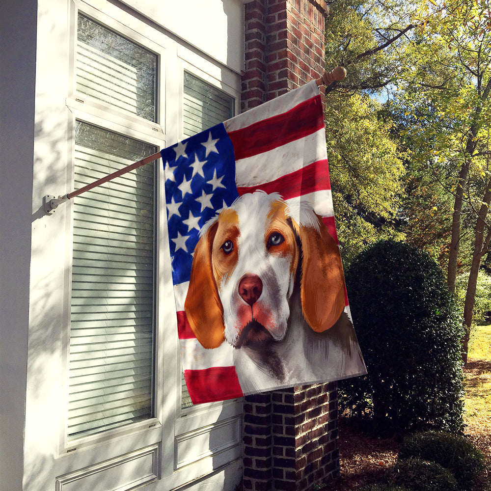 Ariege Pointer Dog American Flag Flag Canvas House Size CK6406CHF